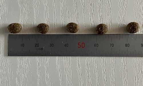 POCHIドッグフードの粒の大きさ