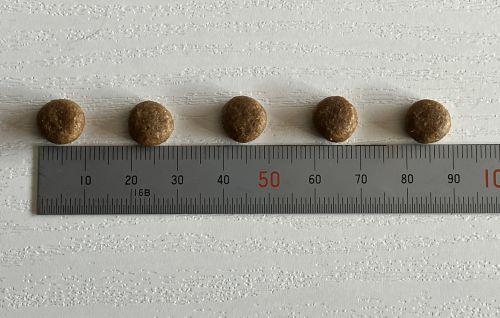 グランツドッグフード チキン&ダックの粒の大きさ